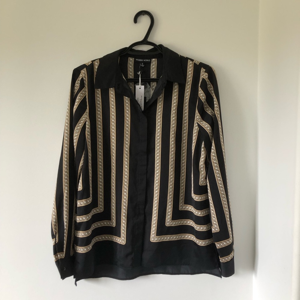 BNWT Modern‎ Works Button Up Blouse | Size S - Picture 2 of 7